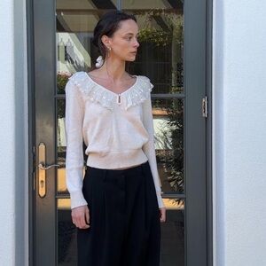 Vintage cream lace sweater